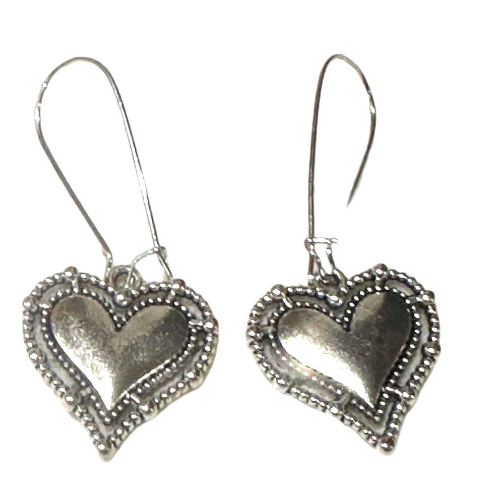 Silver Color Heart Earrings
